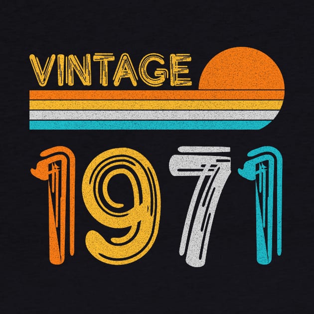 Vintage 1971 Happy 52nd Birthday Retro by myreed